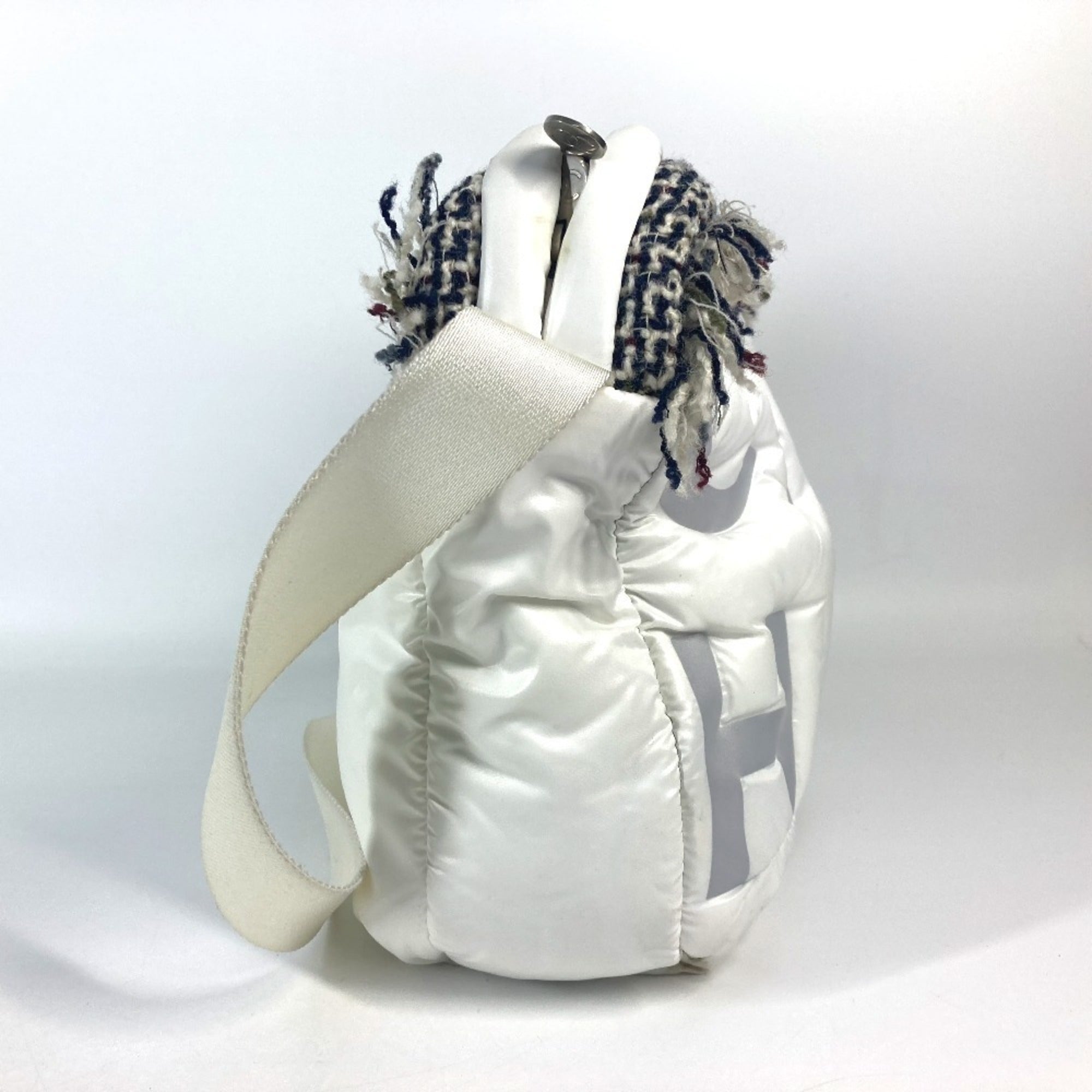 Chanel White Nylon Shoulder Bag