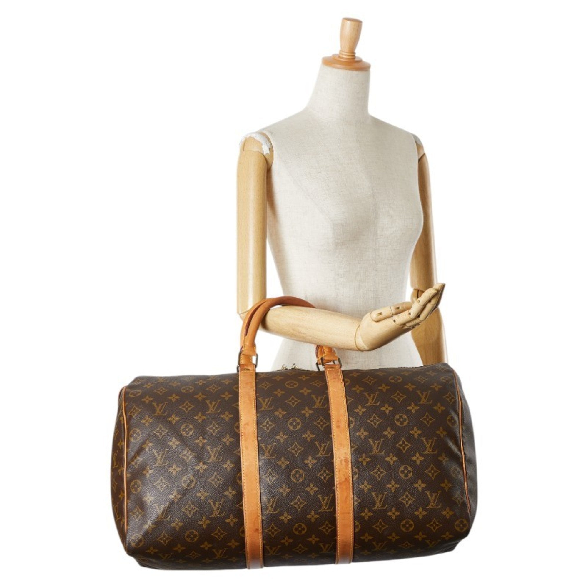 Louis Vuitton Brown Pvc Leather Boston Bag