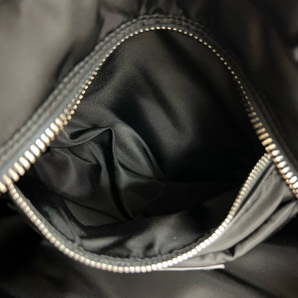Prada Black Navy Nylon Leather Handbag Shoulder Bag Tote Bag