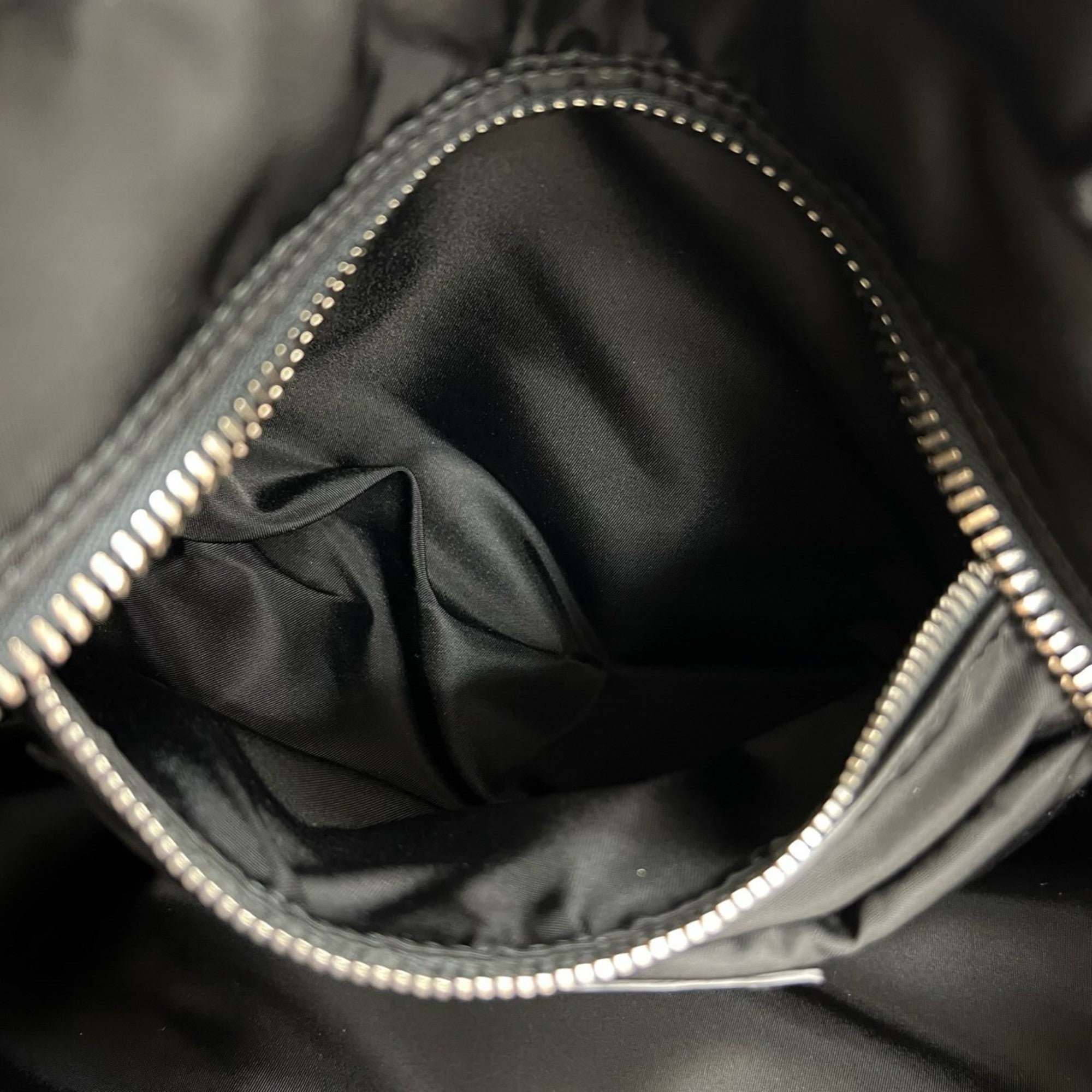 Prada Black Navy Nylon Leather Handbag Shoulder Bag Tote Bag