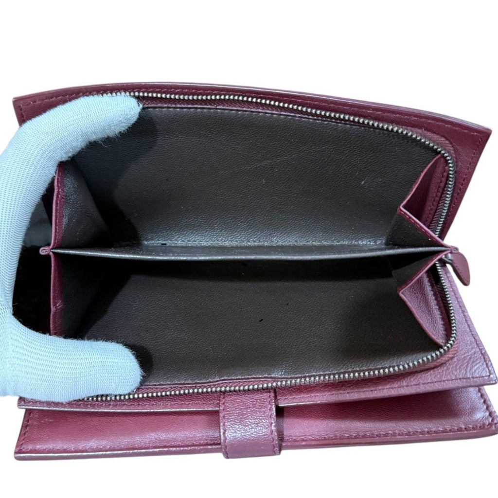Bottega Veneta Bordeaux Intrecciato Long Wallet (Bi-Fold)