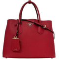 Prada Fuoco Red Color Saffiano Triangle Tote Bag