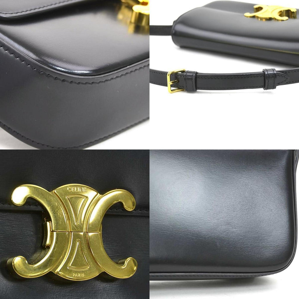 Celine Black Leather Shoulder Bag
