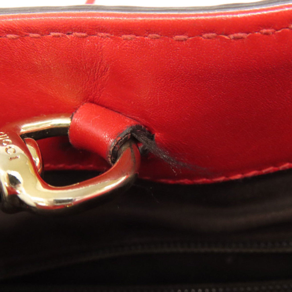 Gucci Red Color Leather Tote Bag (Pre-Owned)