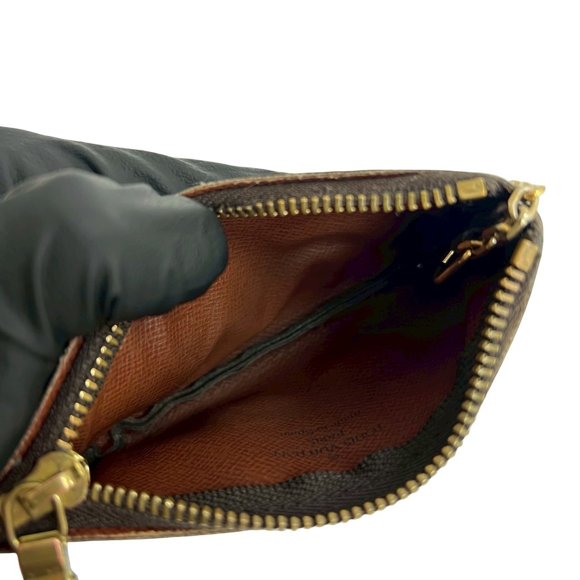 Louis Vuitton Brown Leather Pvc Coin Purse/Coin Case