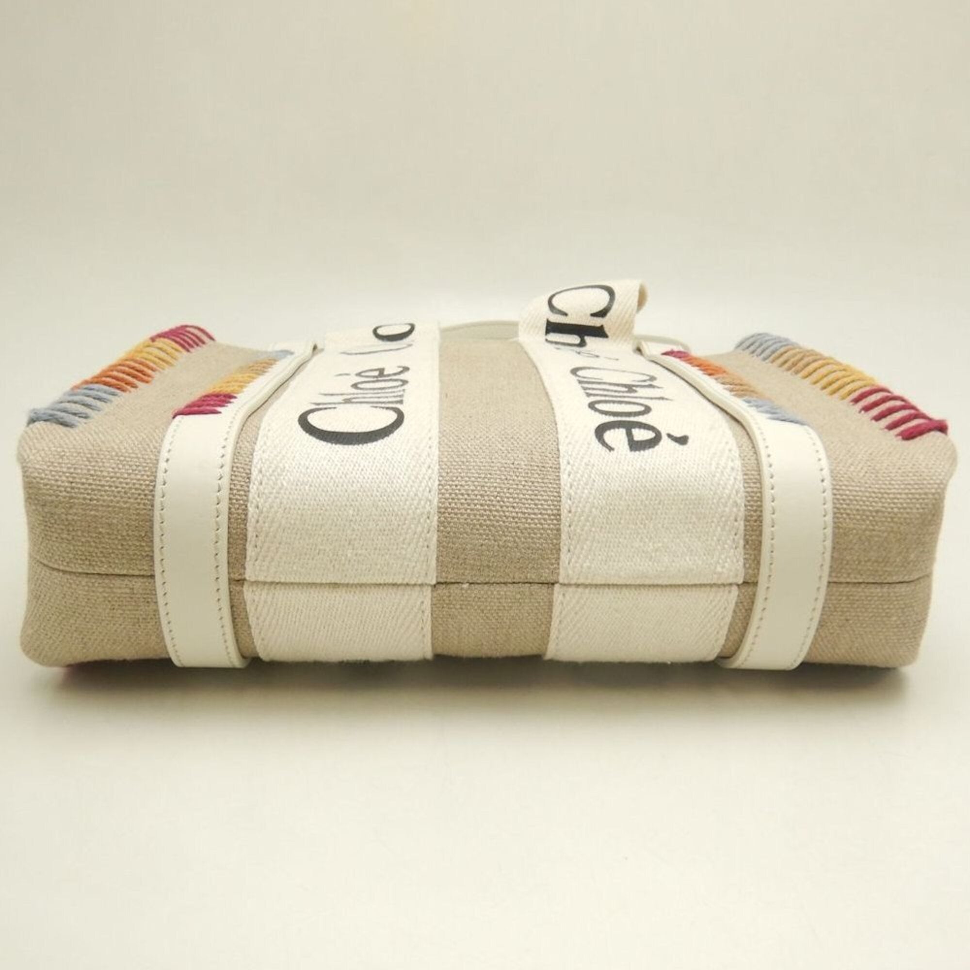 Chloé White Linen Leather Tote Bag (Pre-Owned)