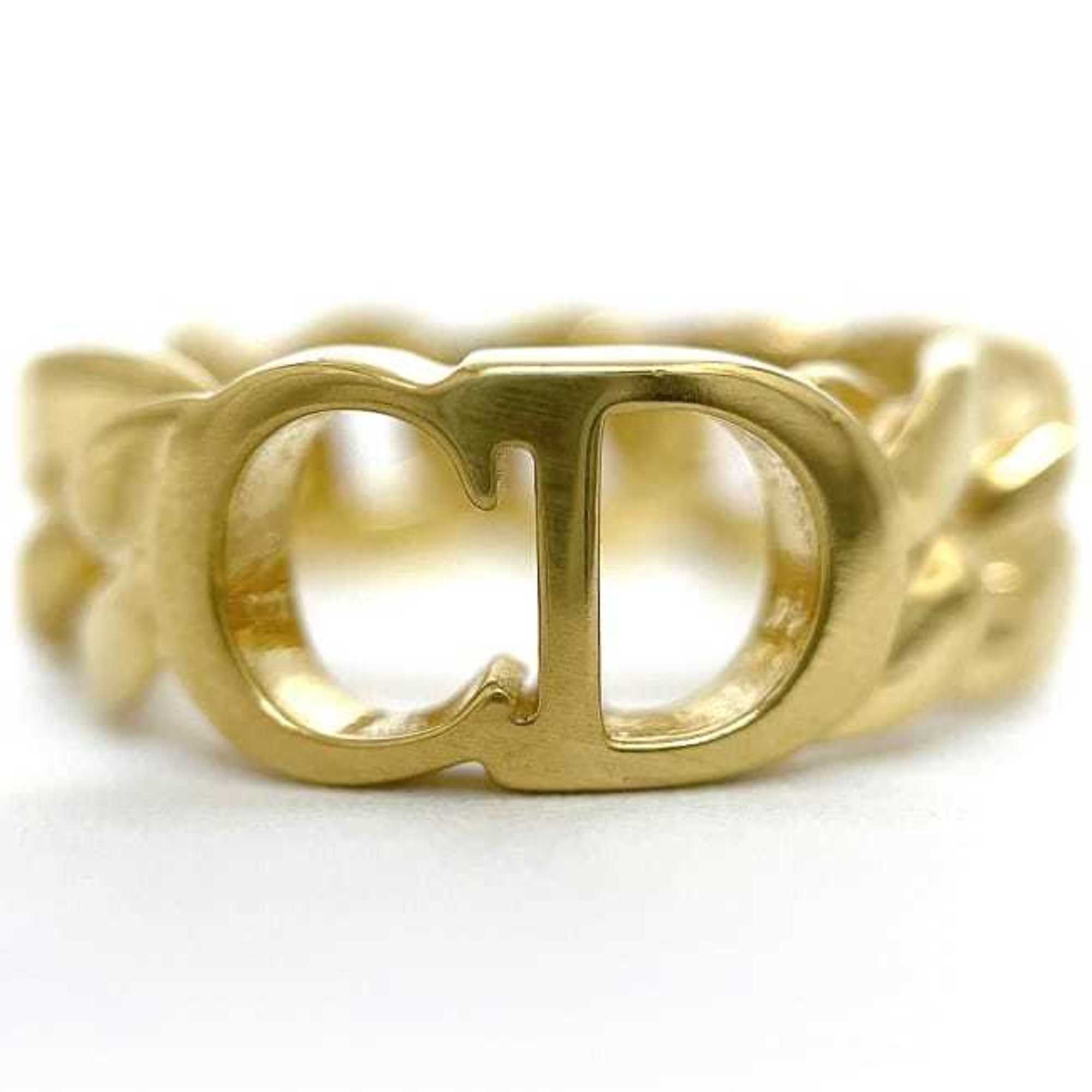 Christian Dior Gold Plating Band Ring (Pre-Owned)