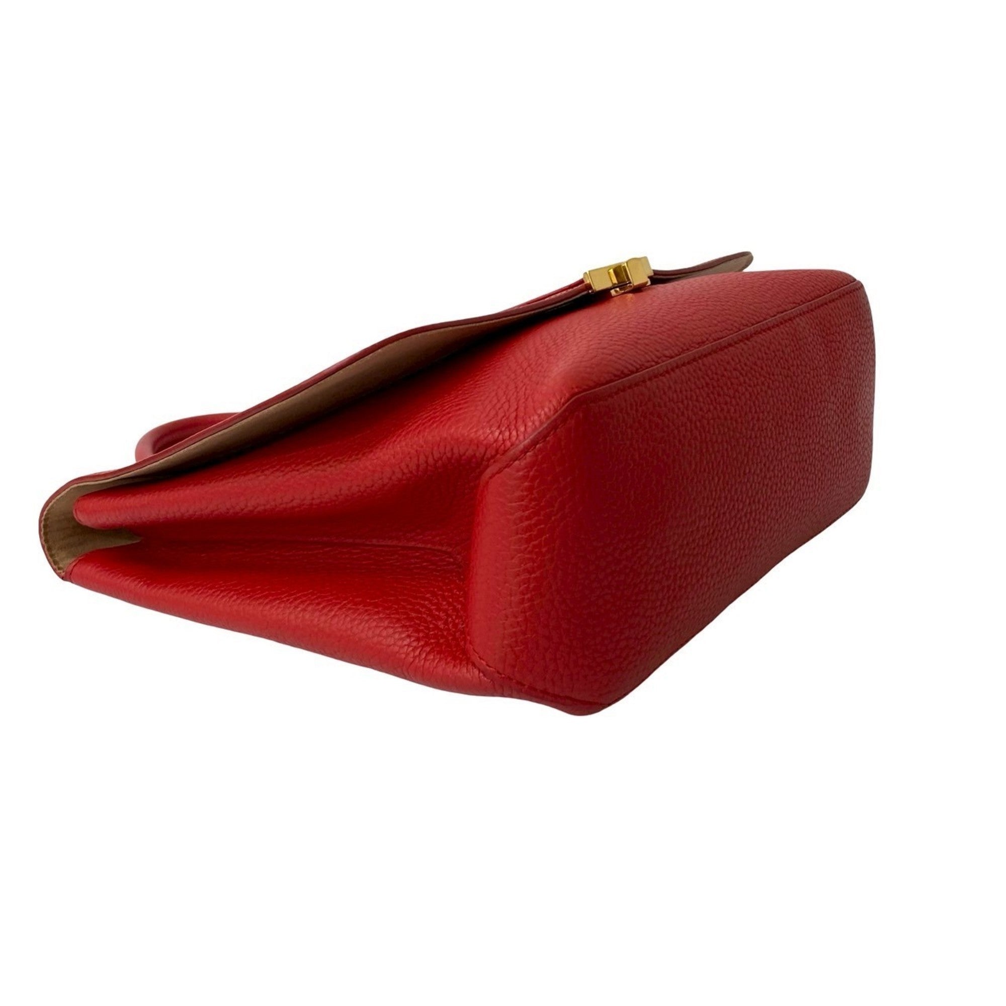 Louis Vuitton Red Color Leather Handbag Shoulder Bag Tote Bag