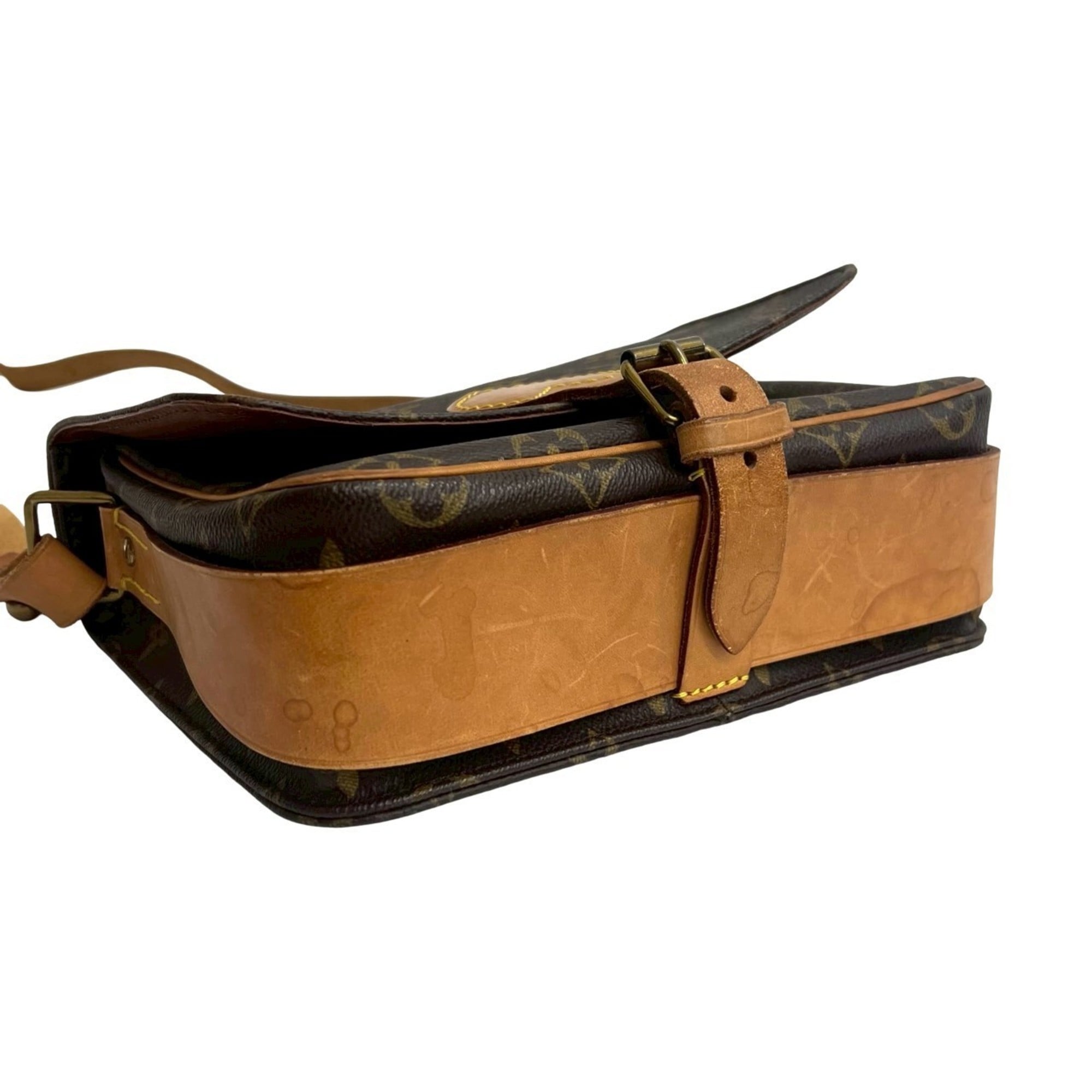 Louis Vuitton Brown Leather Pvc Shoulder Bag