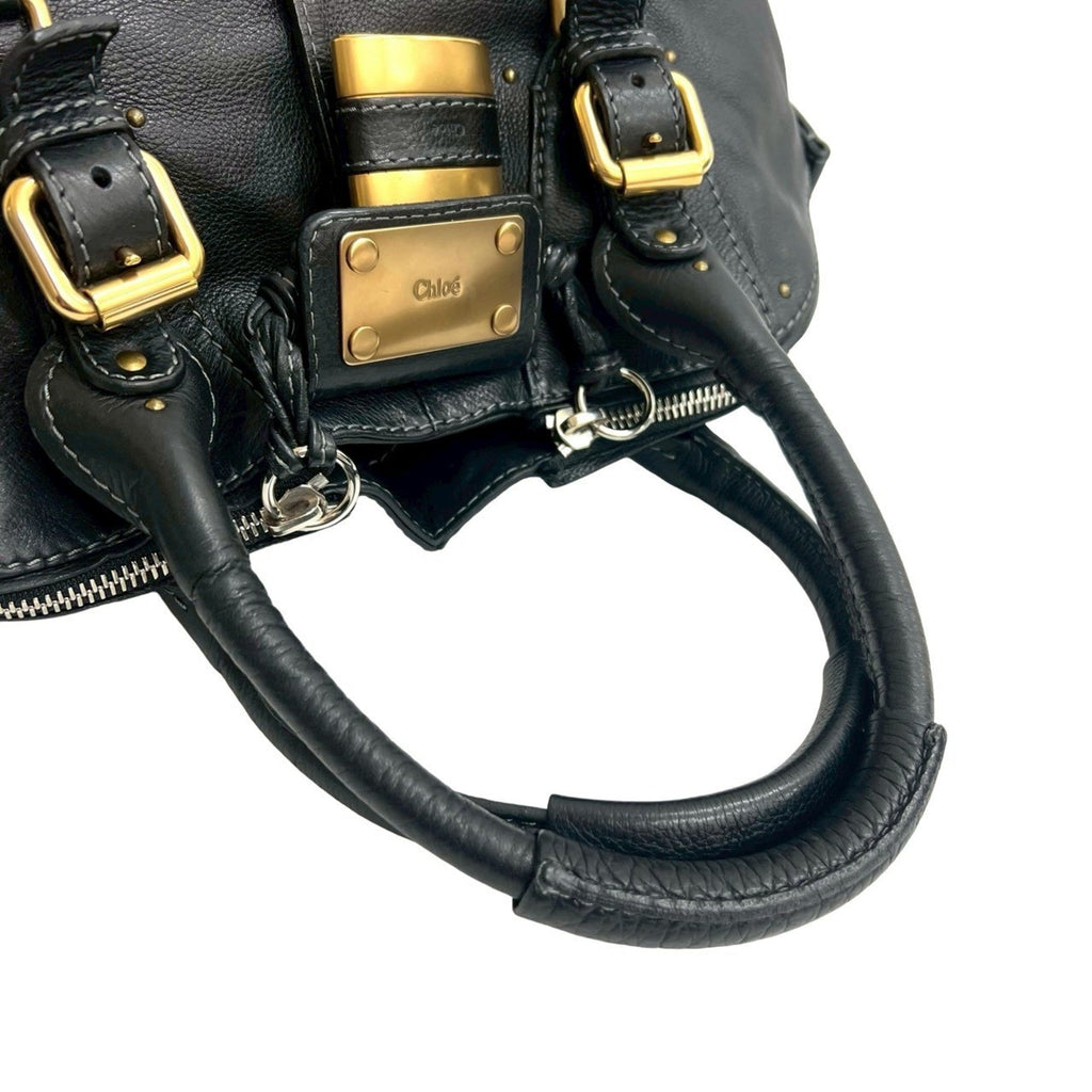 Chloé Black Leather Handbag Tote Bag (Pre-Owned)