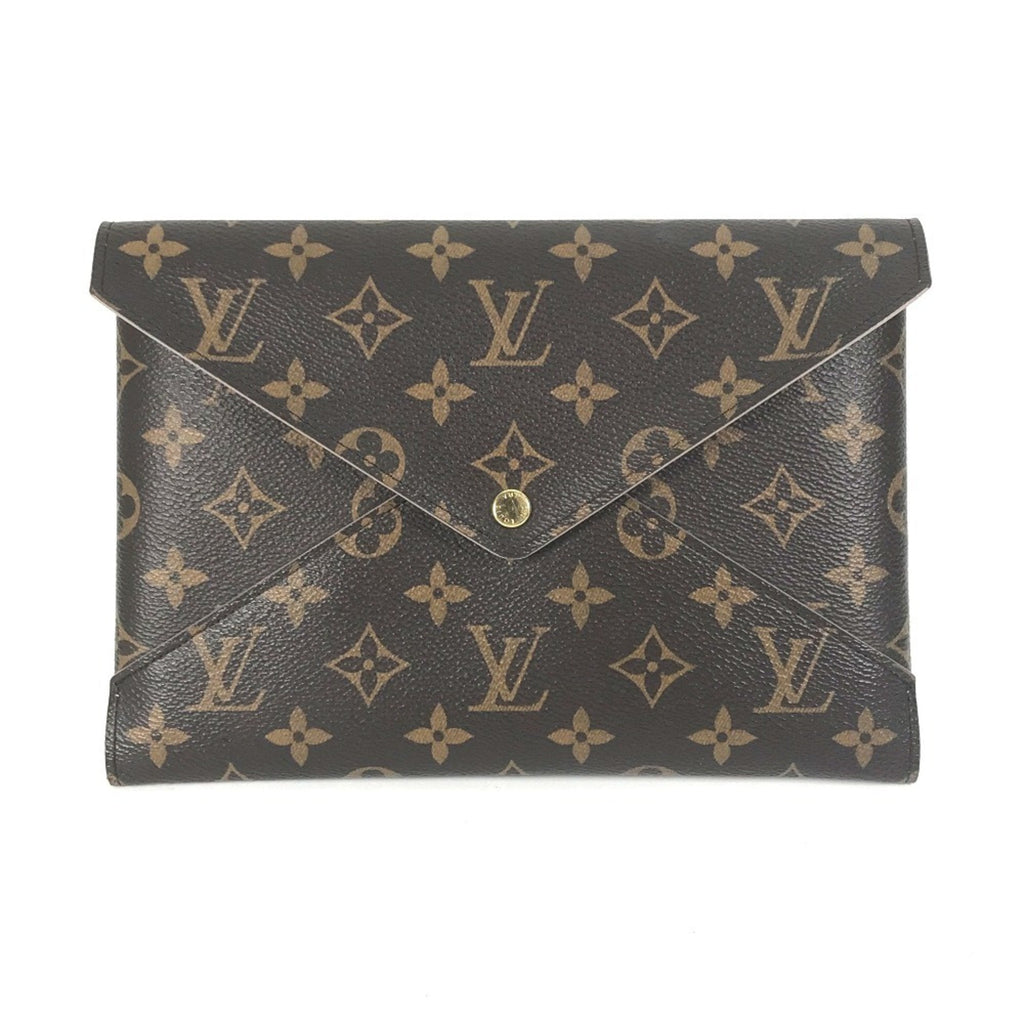 Louis Vuitton Brown Monogram Canvas Clutch Bag Pochette Pouch