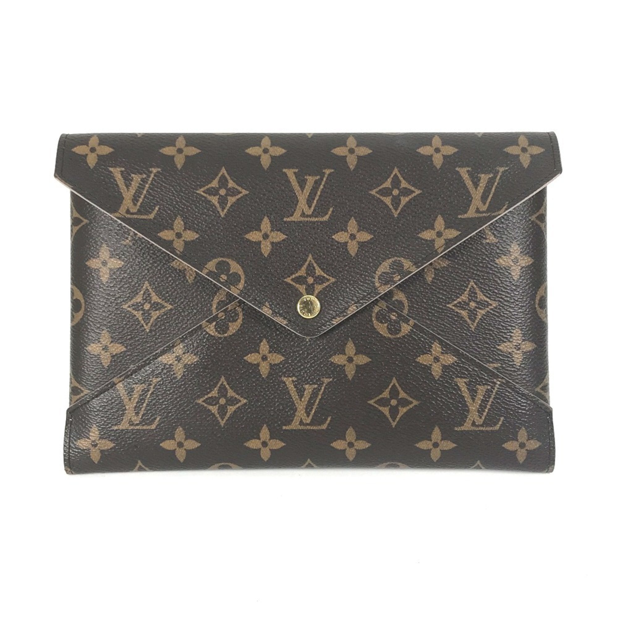 Louis Vuitton Brown Monogram Canvas Clutch Bag Pochette Pouch