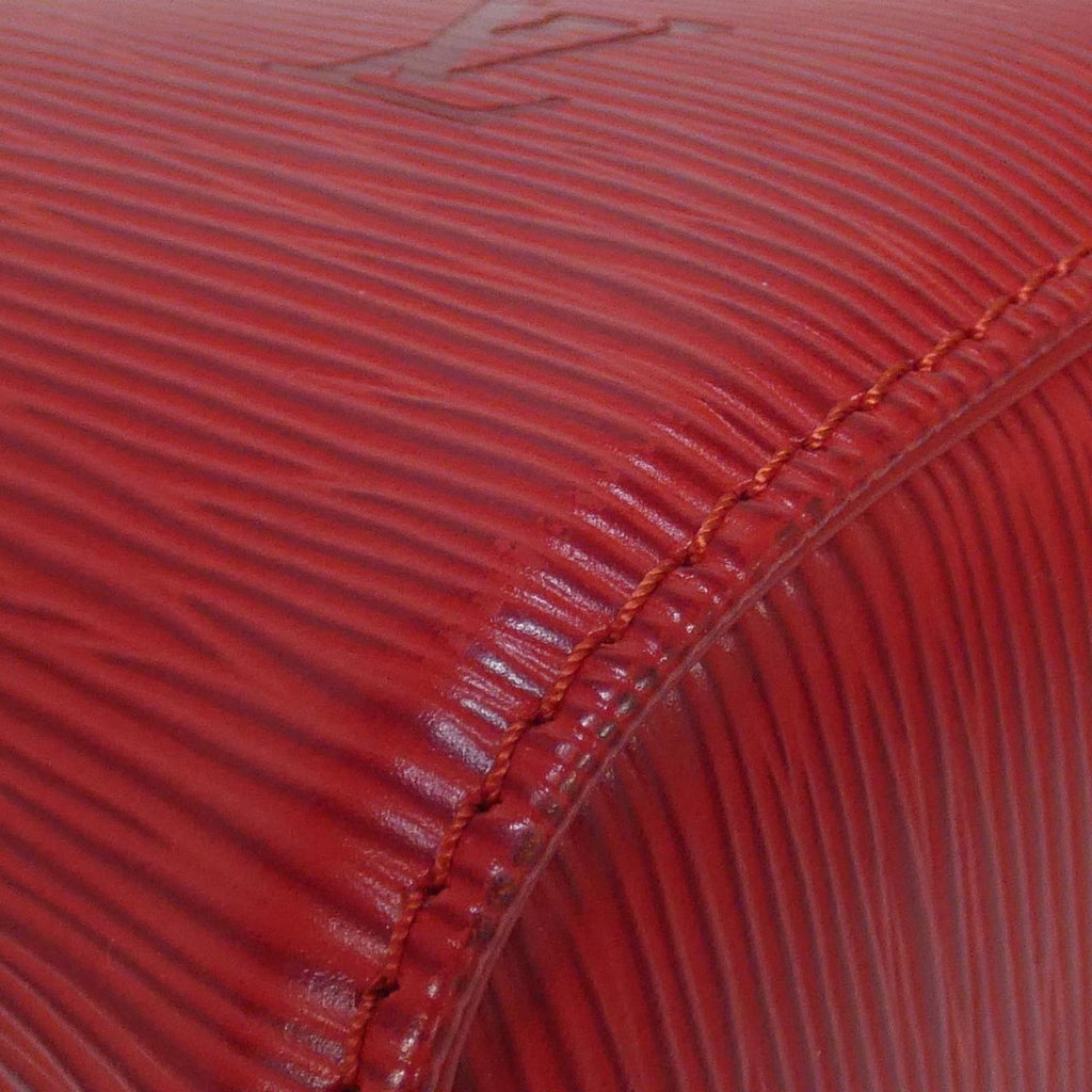 Louis Vuitton Red Color Leather Boston Bag