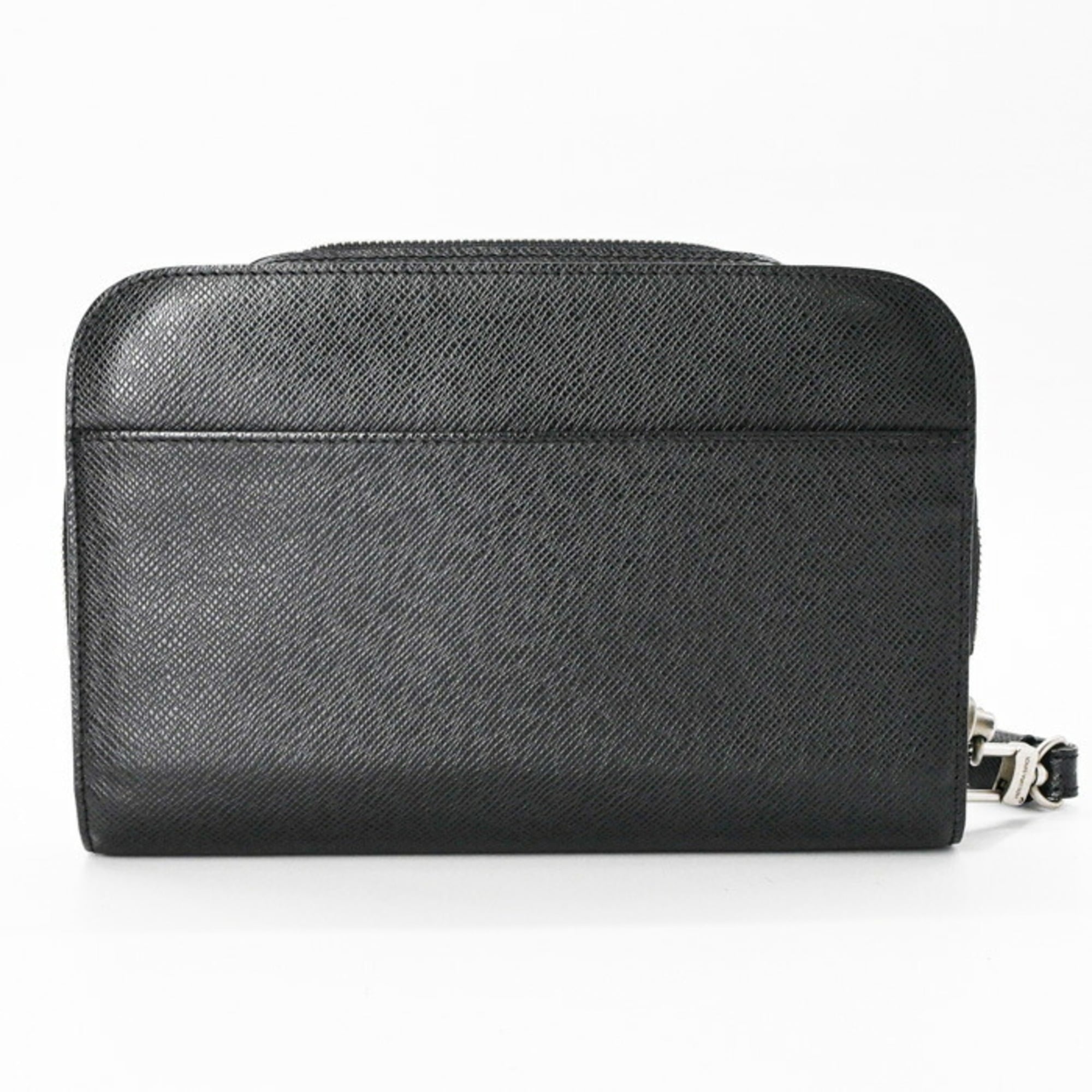 Louis Vuitton Ardoise Black Taiga Leather Clutch Bag