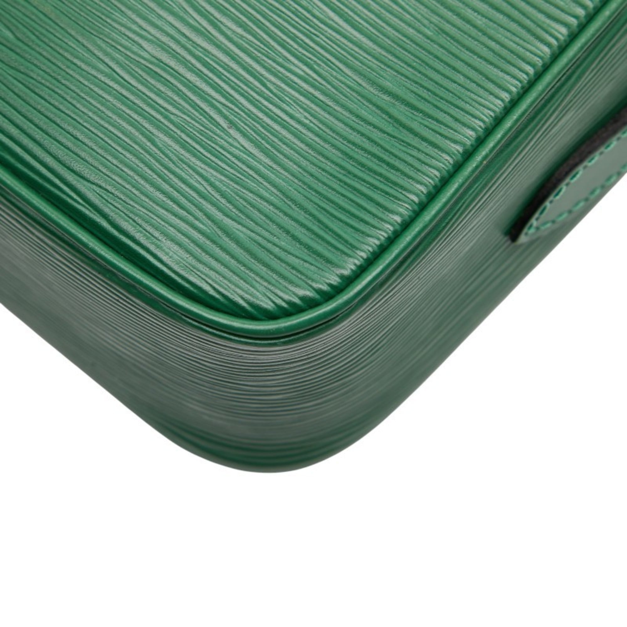 Louis Vuitton Borneo Green Leather Shoulder Bag