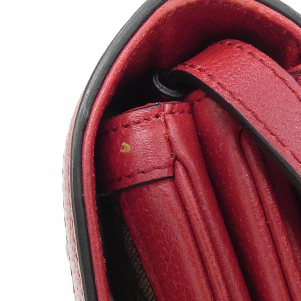 Gucci Beige Red Color Gg Supreme Shoulder Bag (Pre-Owned)