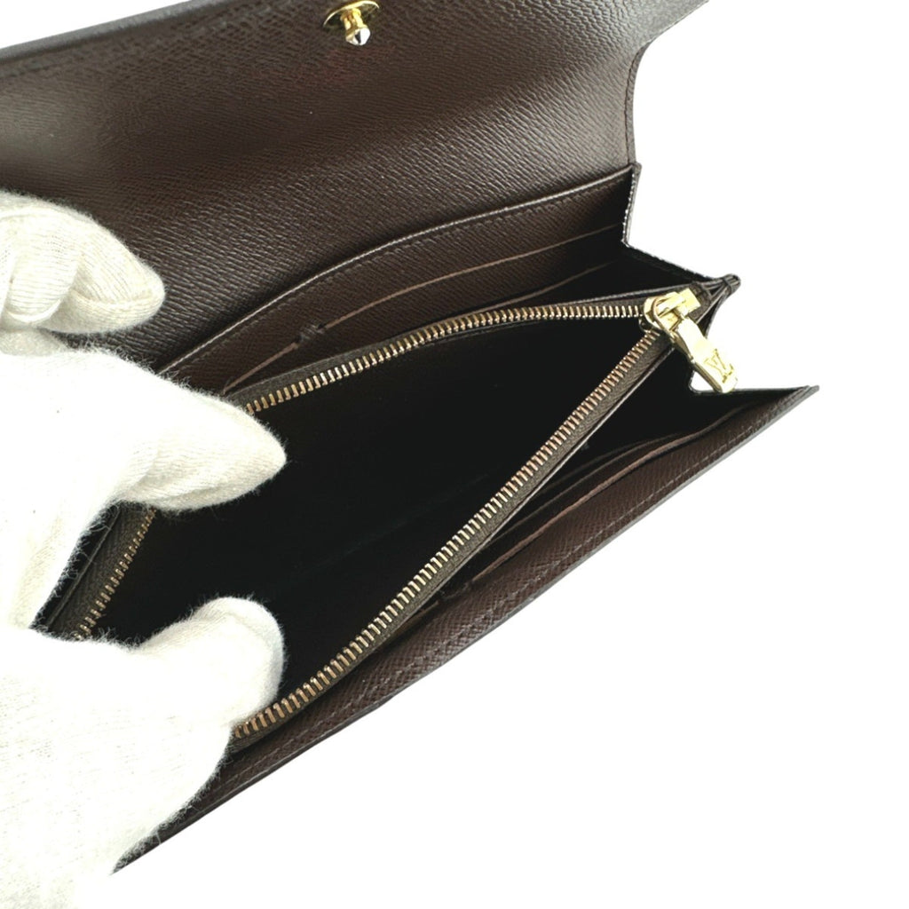 Louis Vuitton Brown Damier Canvas Long Wallet (Tri-Fold)