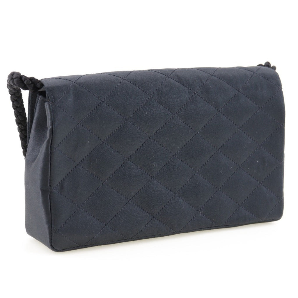 Chanel Black Satin Shoulder Bag