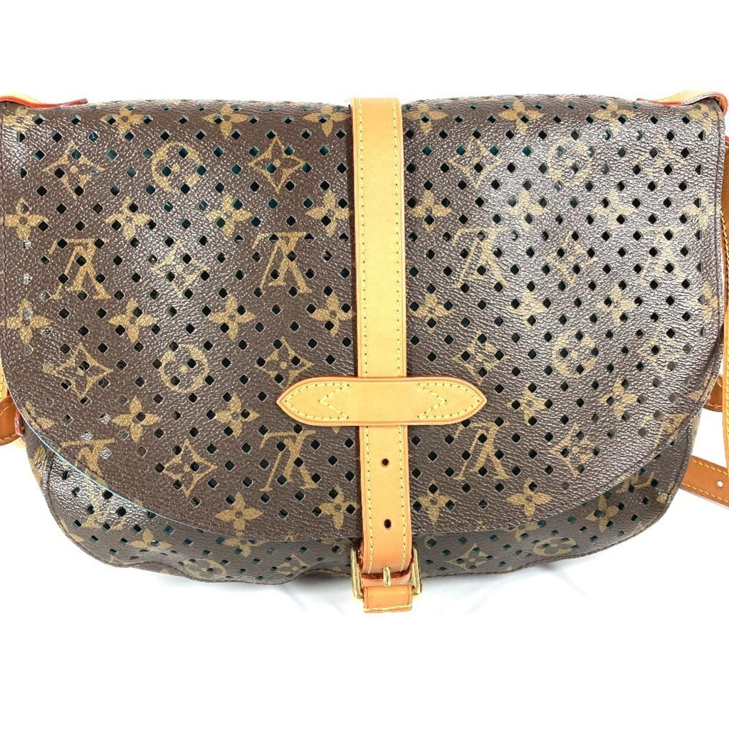 Louis Vuitton Blue Brown Monogram Monogram Perforated Shoulder Bag