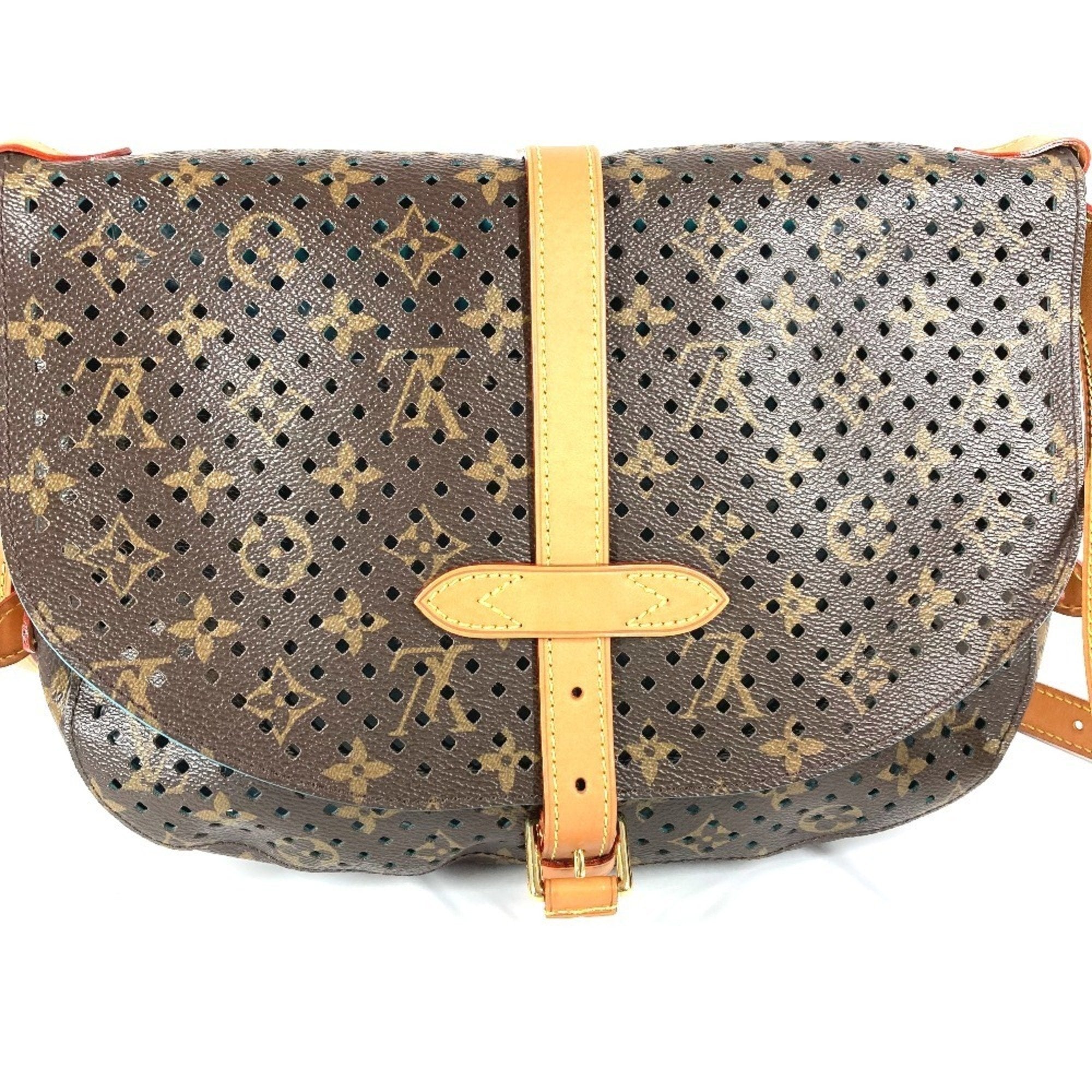 Louis Vuitton Blue Brown Monogram Monogram Perforated Shoulder Bag