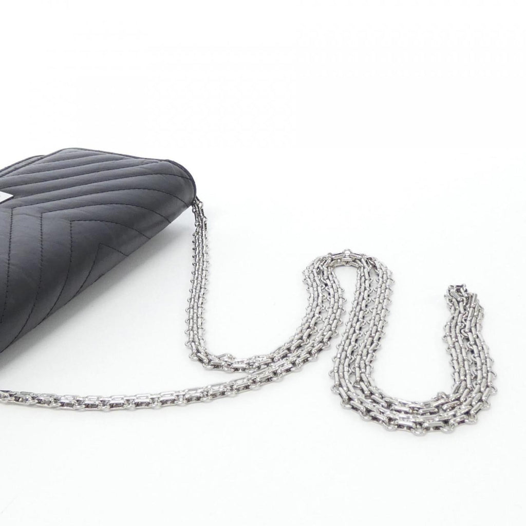 Chanel Black Leather Chain/Shoulder Wallet