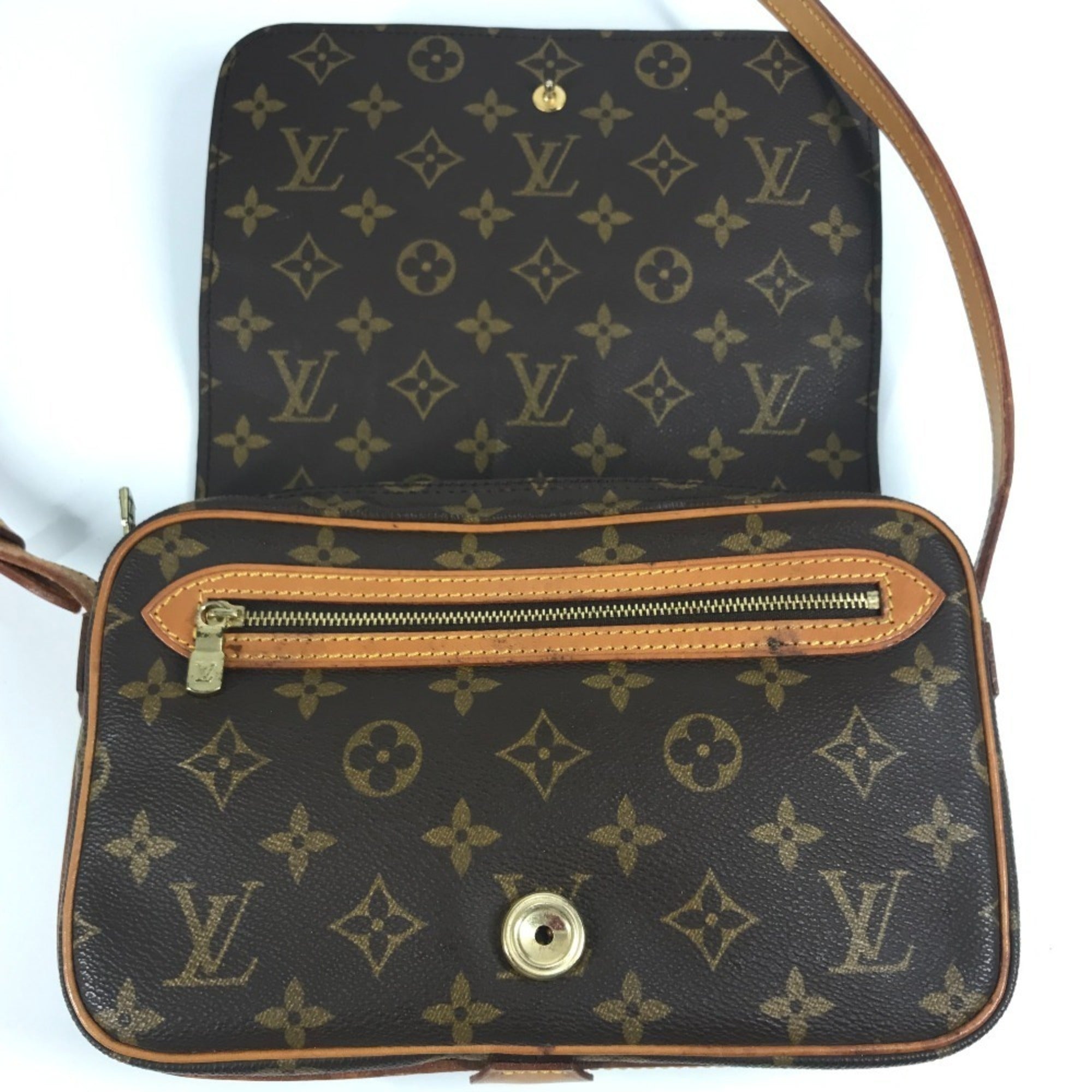 Louis Vuitton Brown Monogram Canvas Pochette Shoulder Bag