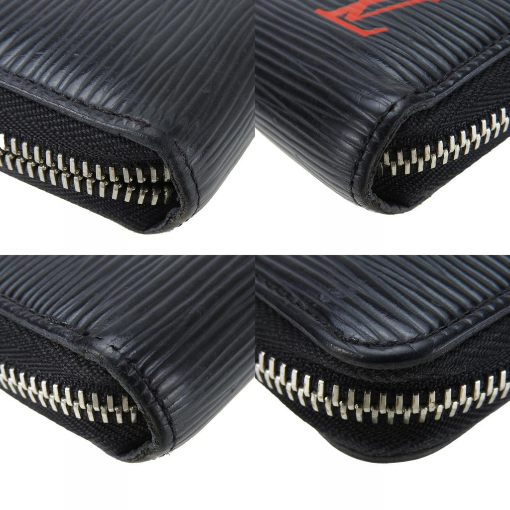 Louis Vuitton Black Red Color White Epi Leather Long Wallet