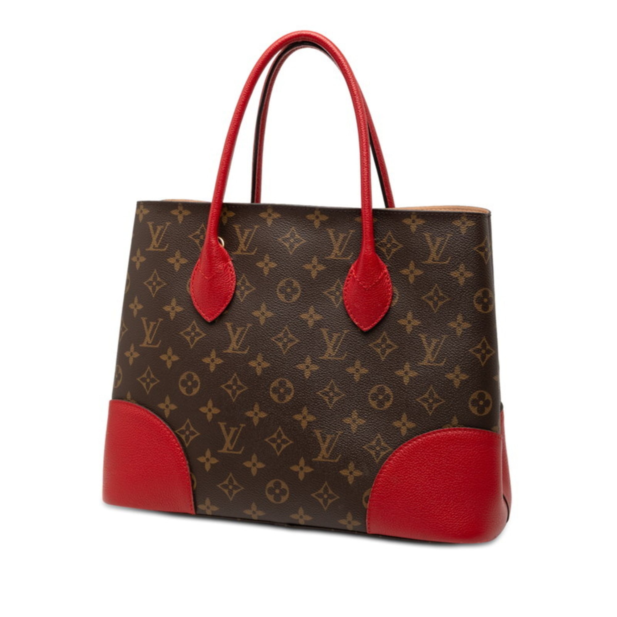Louis Vuitton Brown Red Color Pvc Leather Handbag Tote Bag