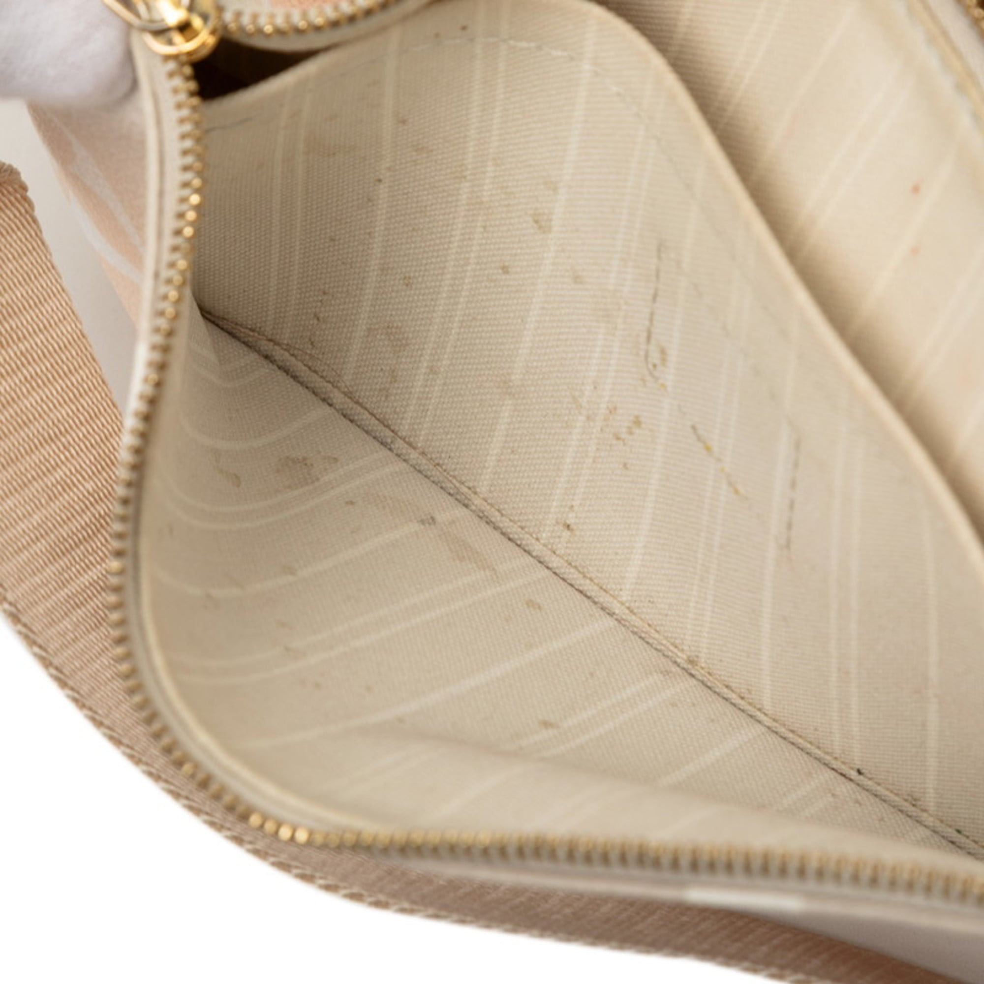 Louis Vuitton Pink Beige Pvc Leather Shoulder Bag