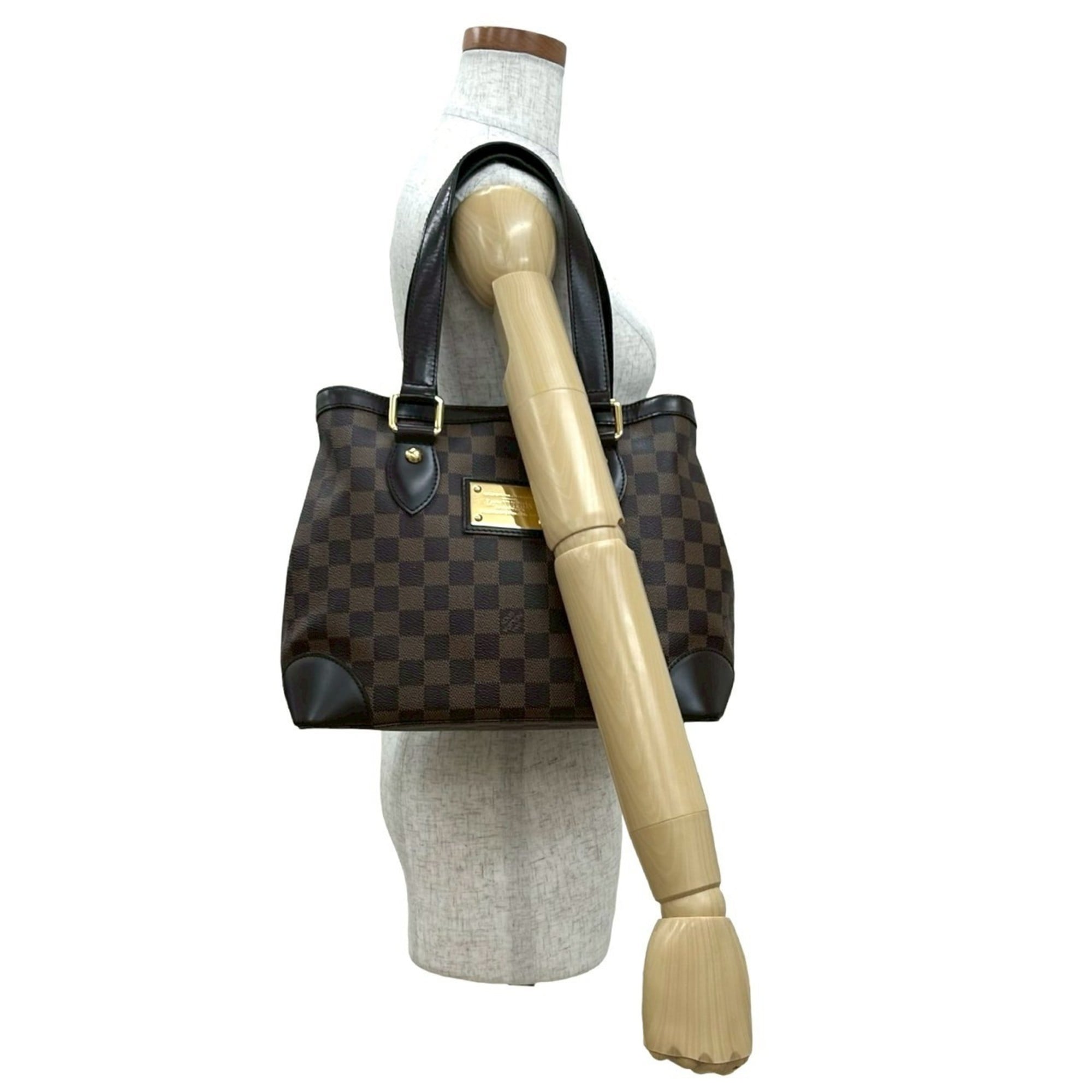 Louis Vuitton Brown Leather Pvc Handbag Tote Bag