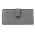 Prada Light Gray Leather Long Wallet (Bi-Fold)