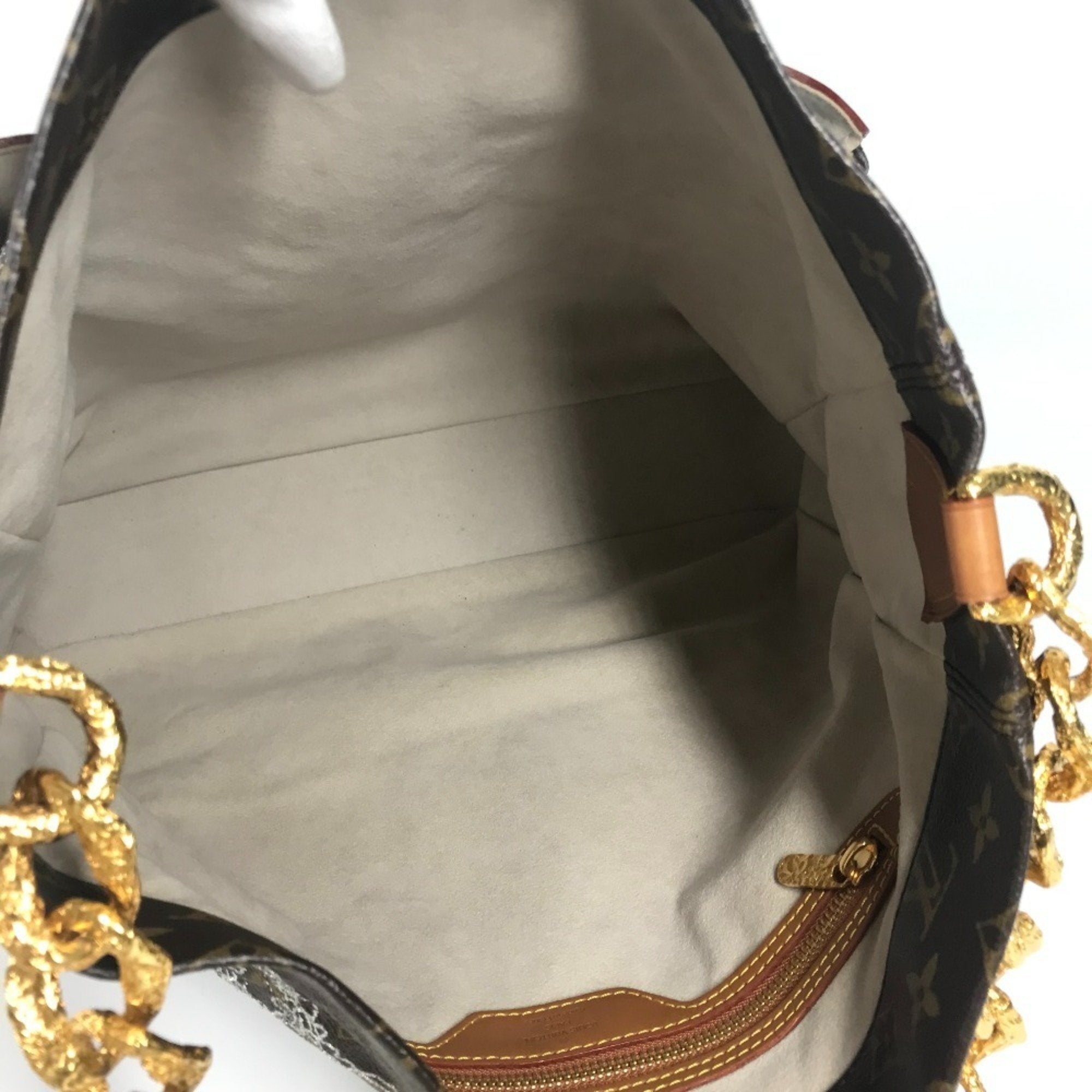 Louis Vuitton Argent Brown White Monogram Canvas Shoulder Bag Tote Bag