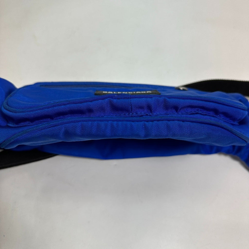 Balenciaga Black Blue Nylon Fanny Pack Shoulder Bag Sling