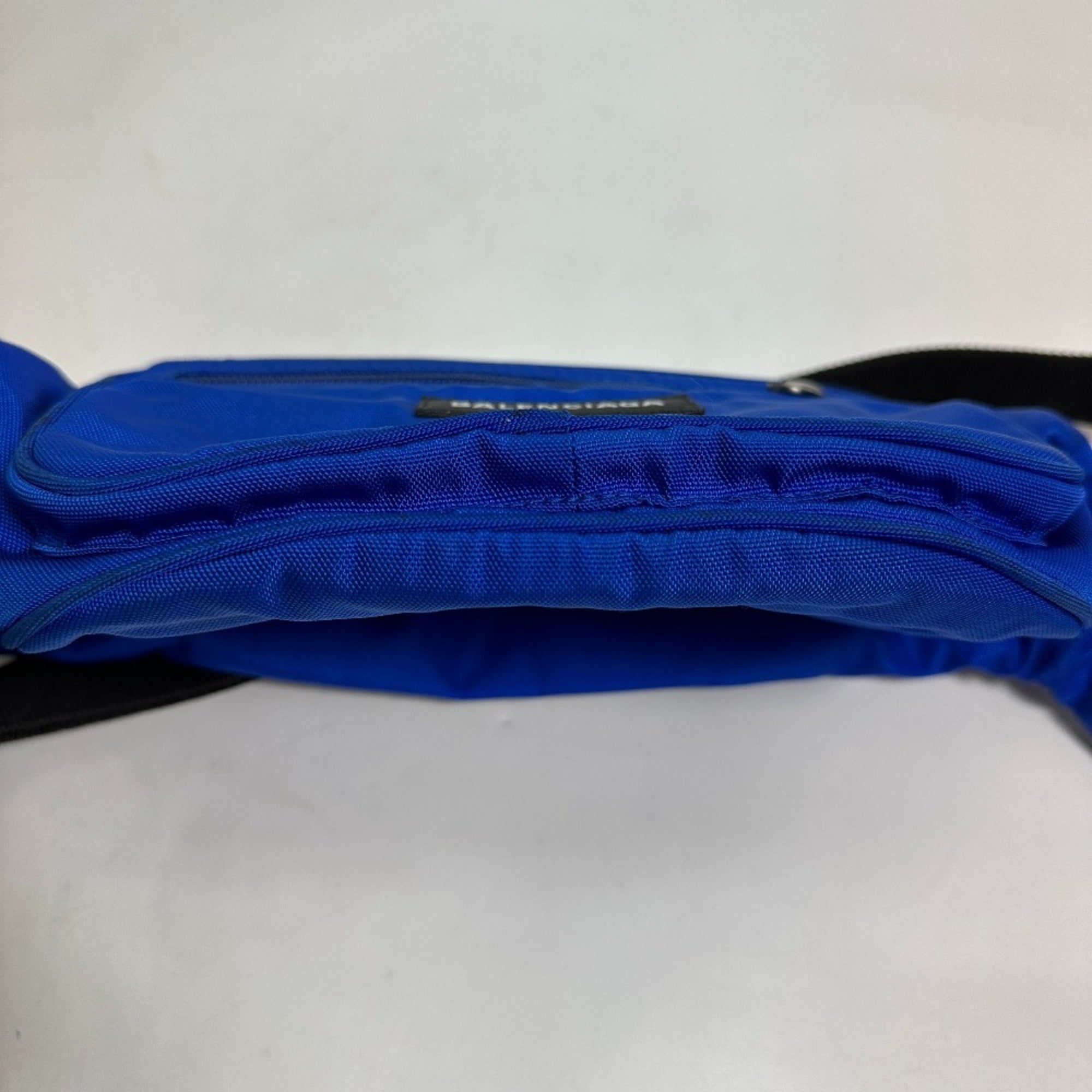Balenciaga Black Blue Nylon Fanny Pack Shoulder Bag Sling