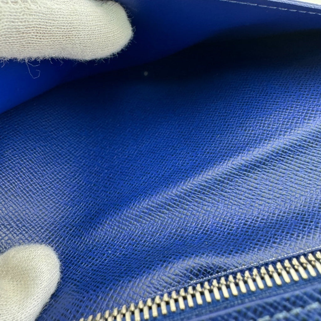 Louis Vuitton Blue Taigarama Leather Long Wallet
