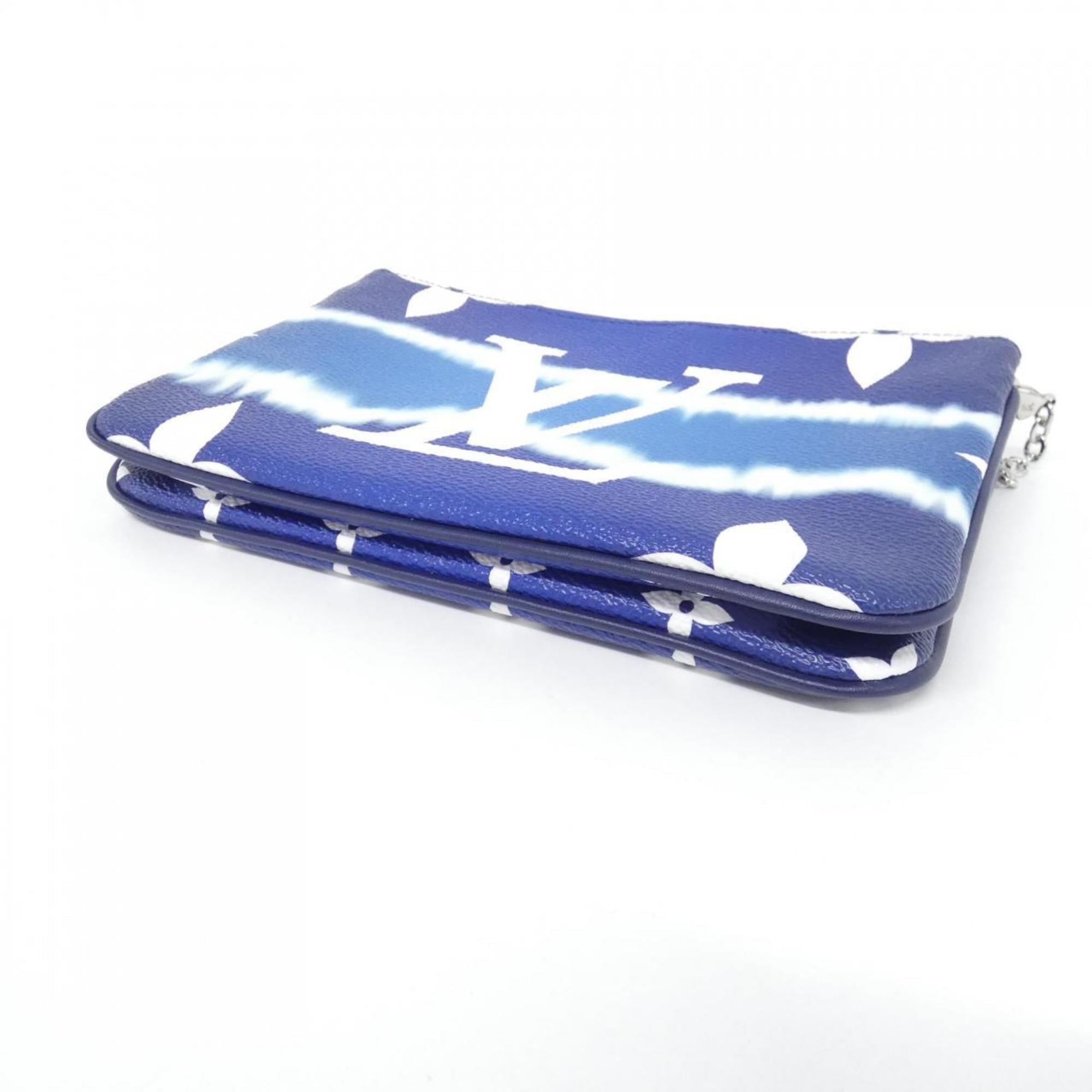 Louis Vuitton Blue White Coated Canvas Pochette Shoulder Bag
