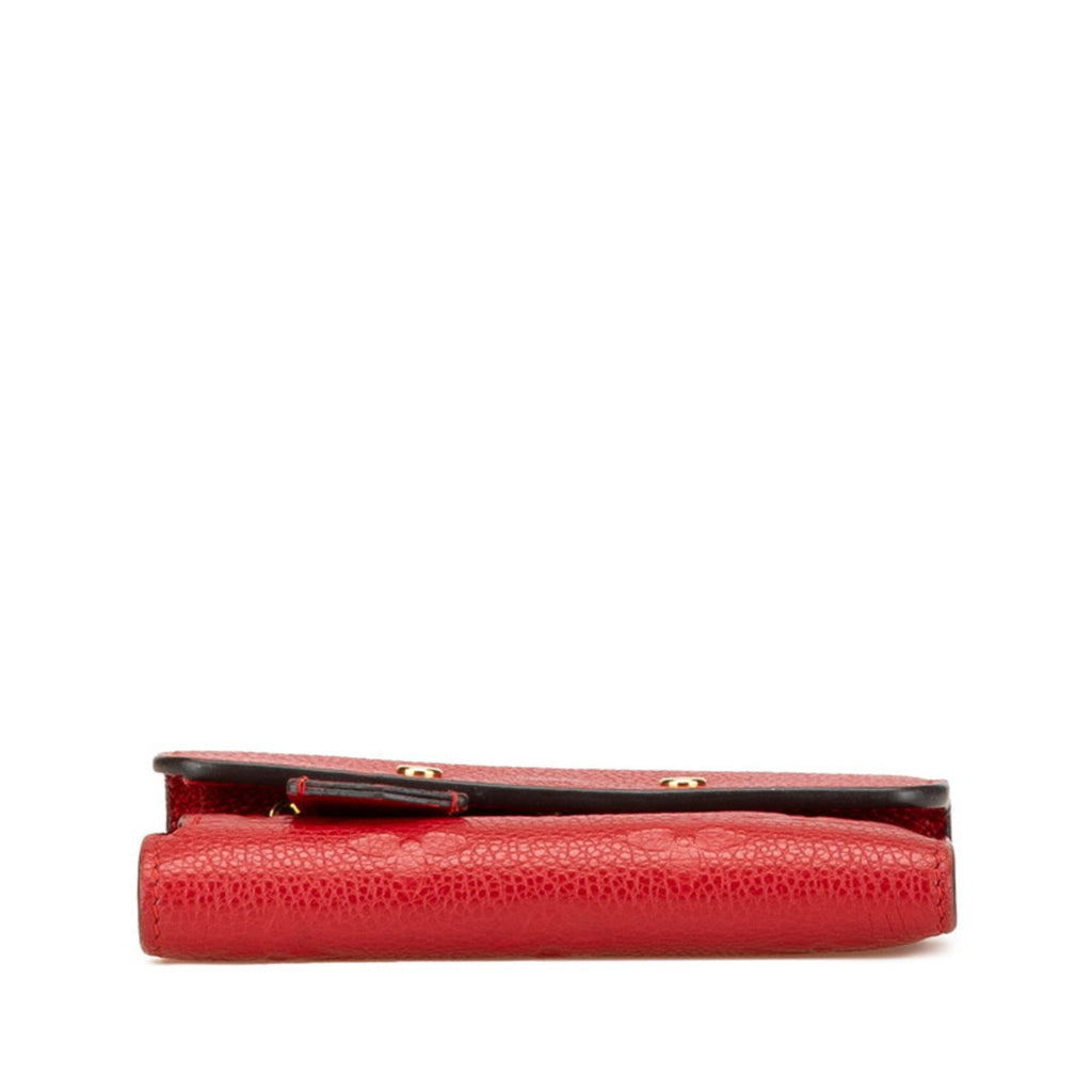 Louis Vuitton Cerise Red Color Leather Wallet (Tri-Fold)