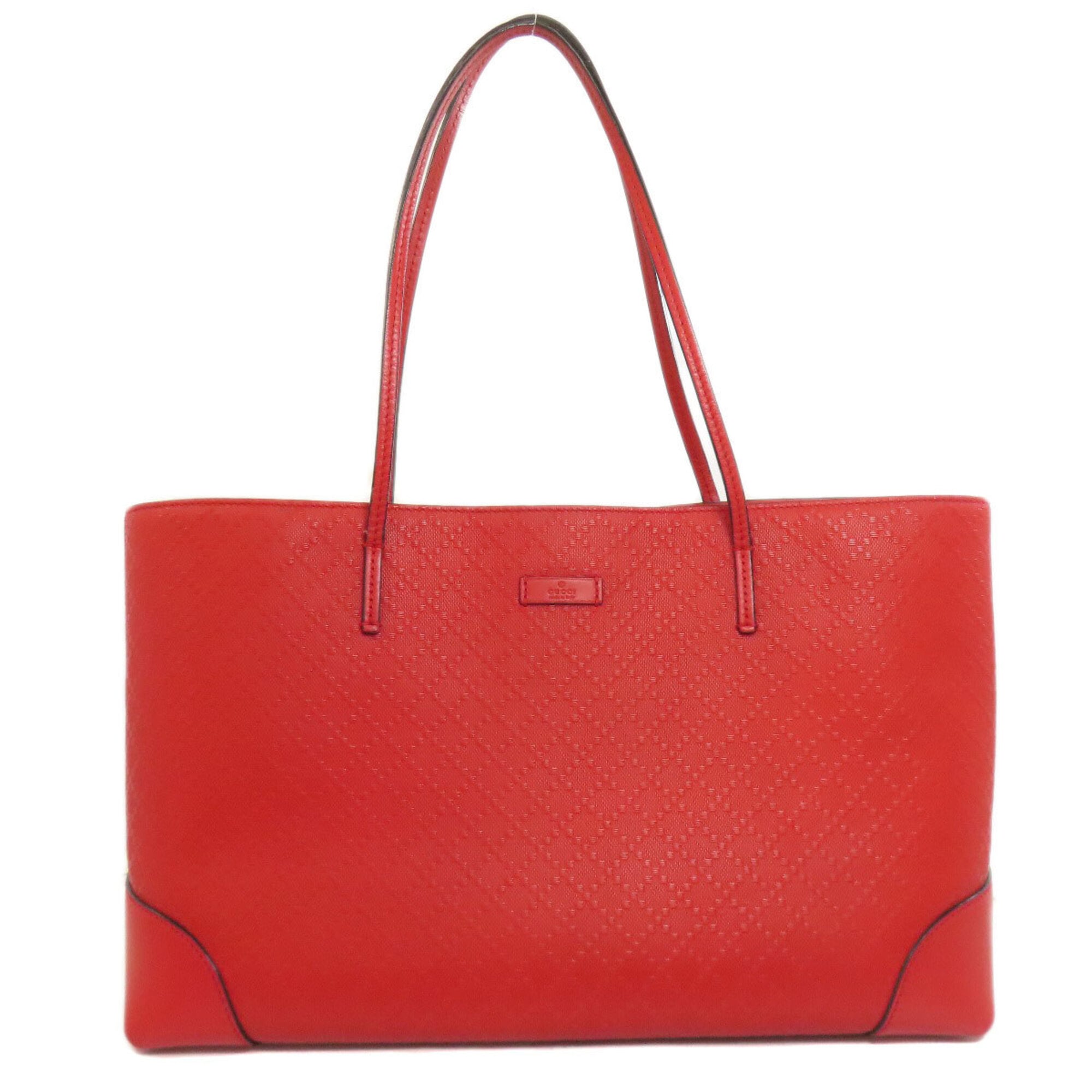 Gucci Red Color Leather Tote Bag (Pre-Owned)