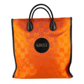 Gucci Black Orange Nylon Leather Handbag Shoulder Bag (Pre-Owned)