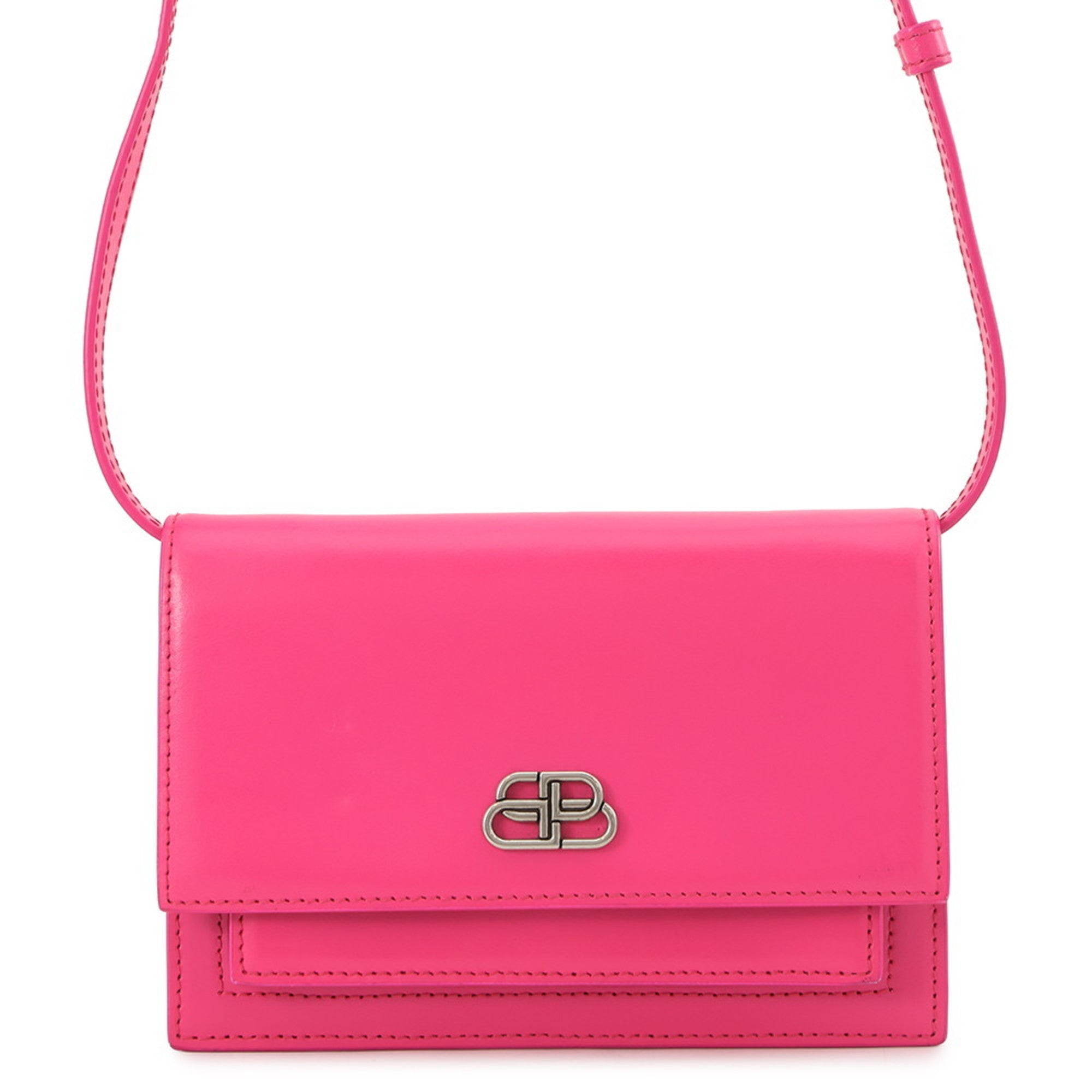 Balenciaga Pink Leather Handbag Pouch Shoulder