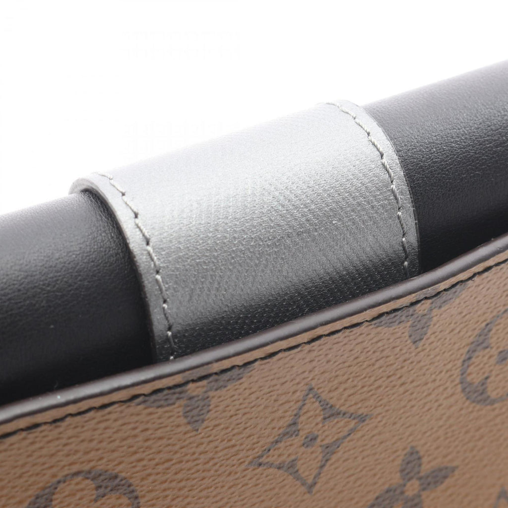 Louis Vuitton Black Brown Coated Canvas Pvc Leather Pochette Shoulder Bag