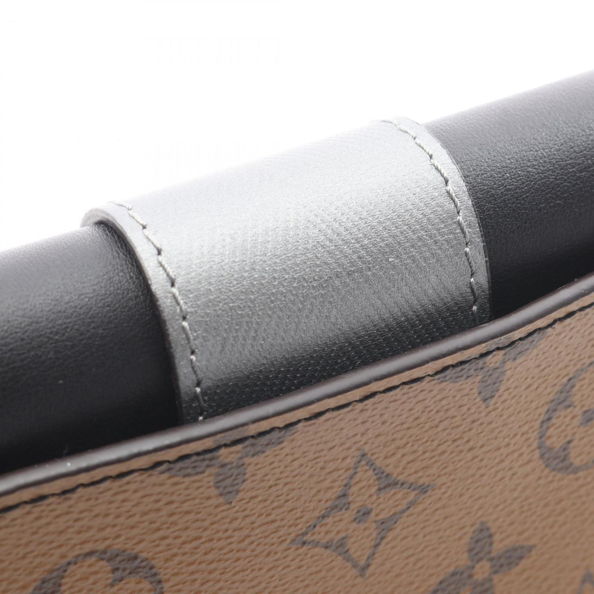 Louis Vuitton Black Brown Coated Canvas Pvc Leather Pochette Shoulder Bag