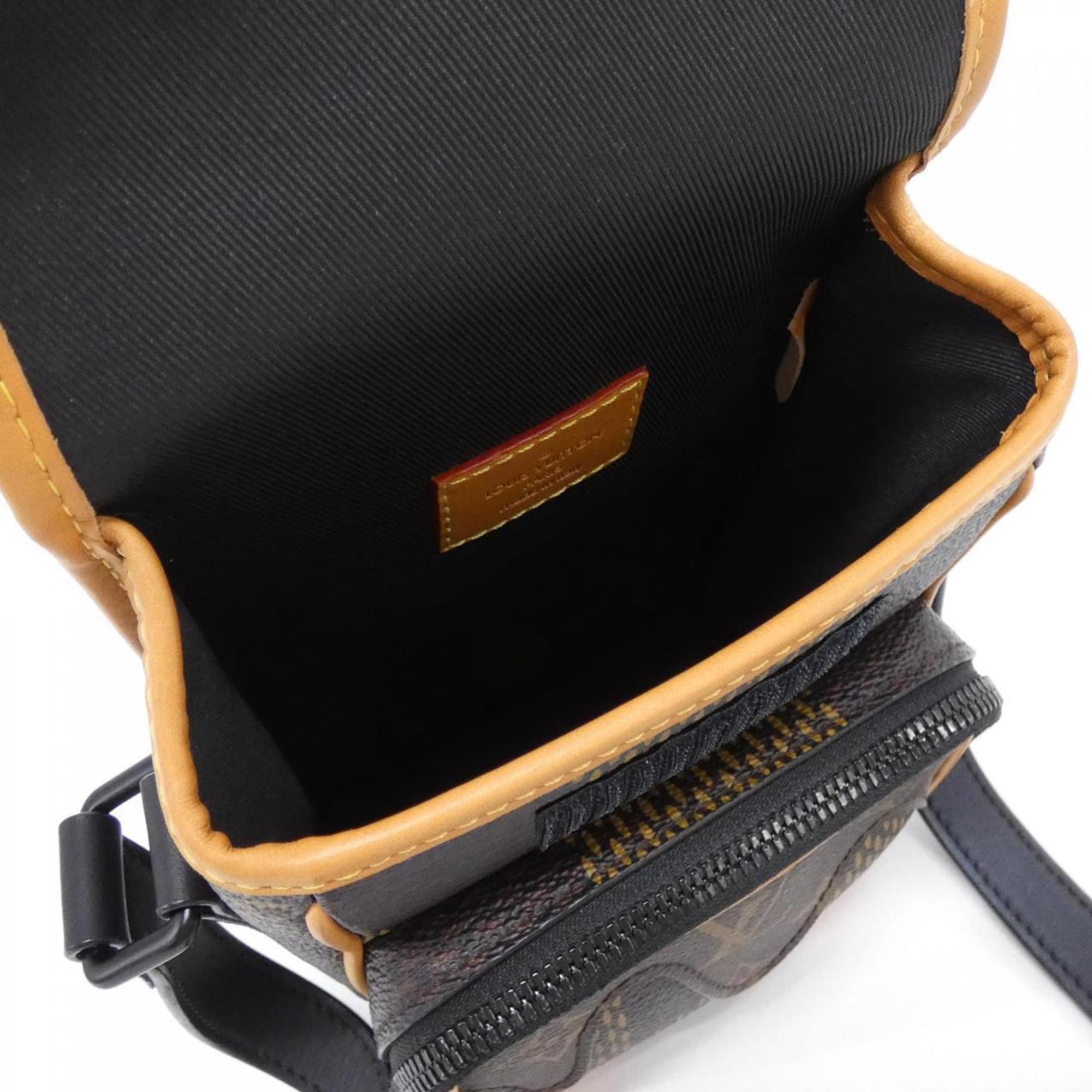 Louis Vuitton Brown Dark Brown Coated Canvas Shoulder Bag