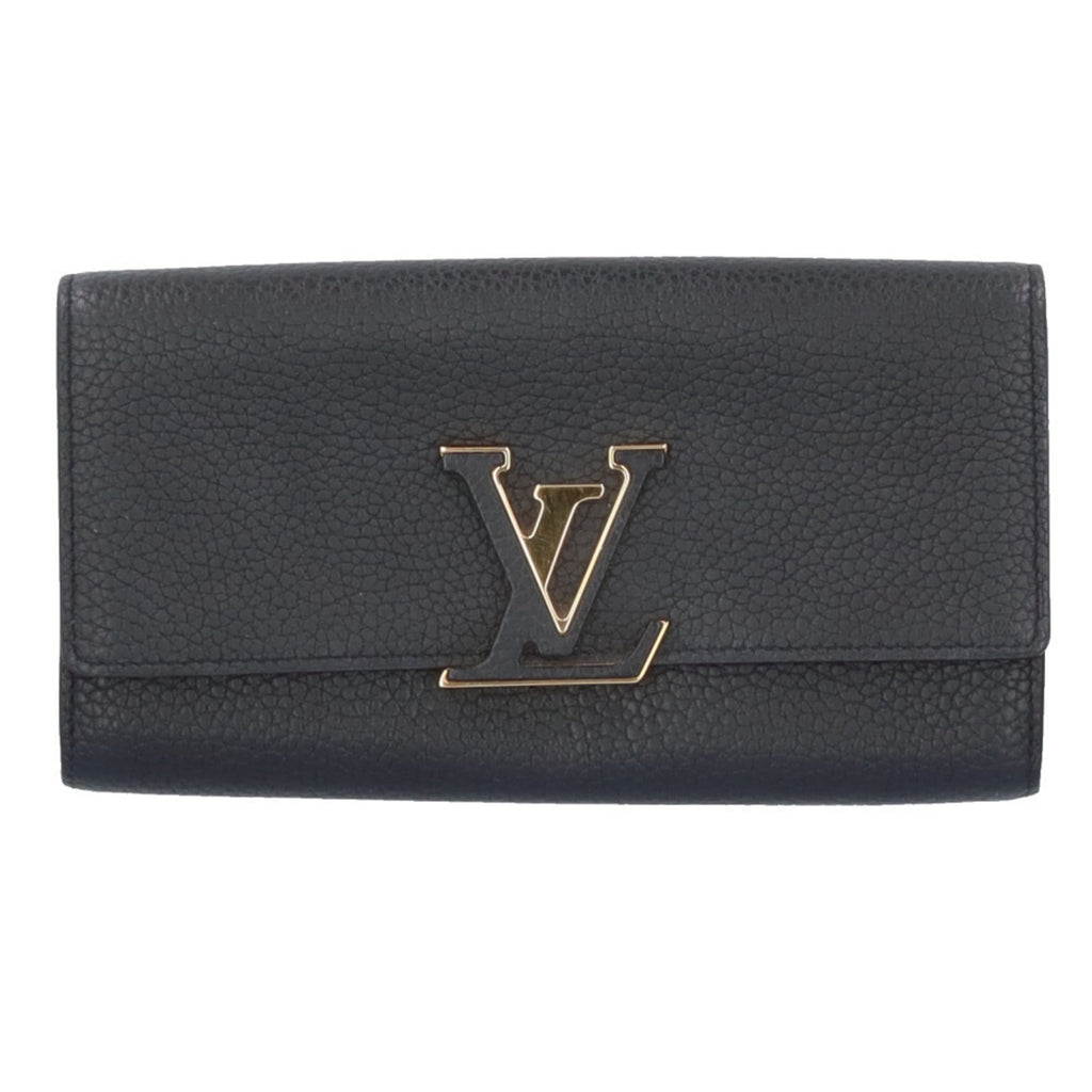 Louis Vuitton Black Noir Leather Long Wallet