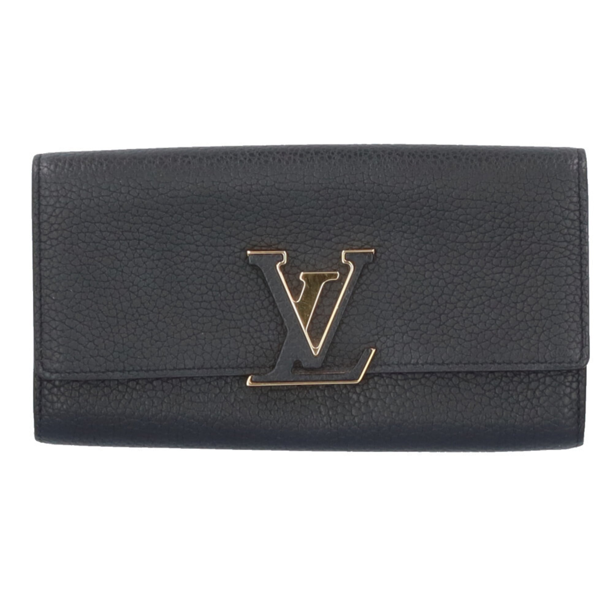 Louis Vuitton Black Noir Leather Long Wallet