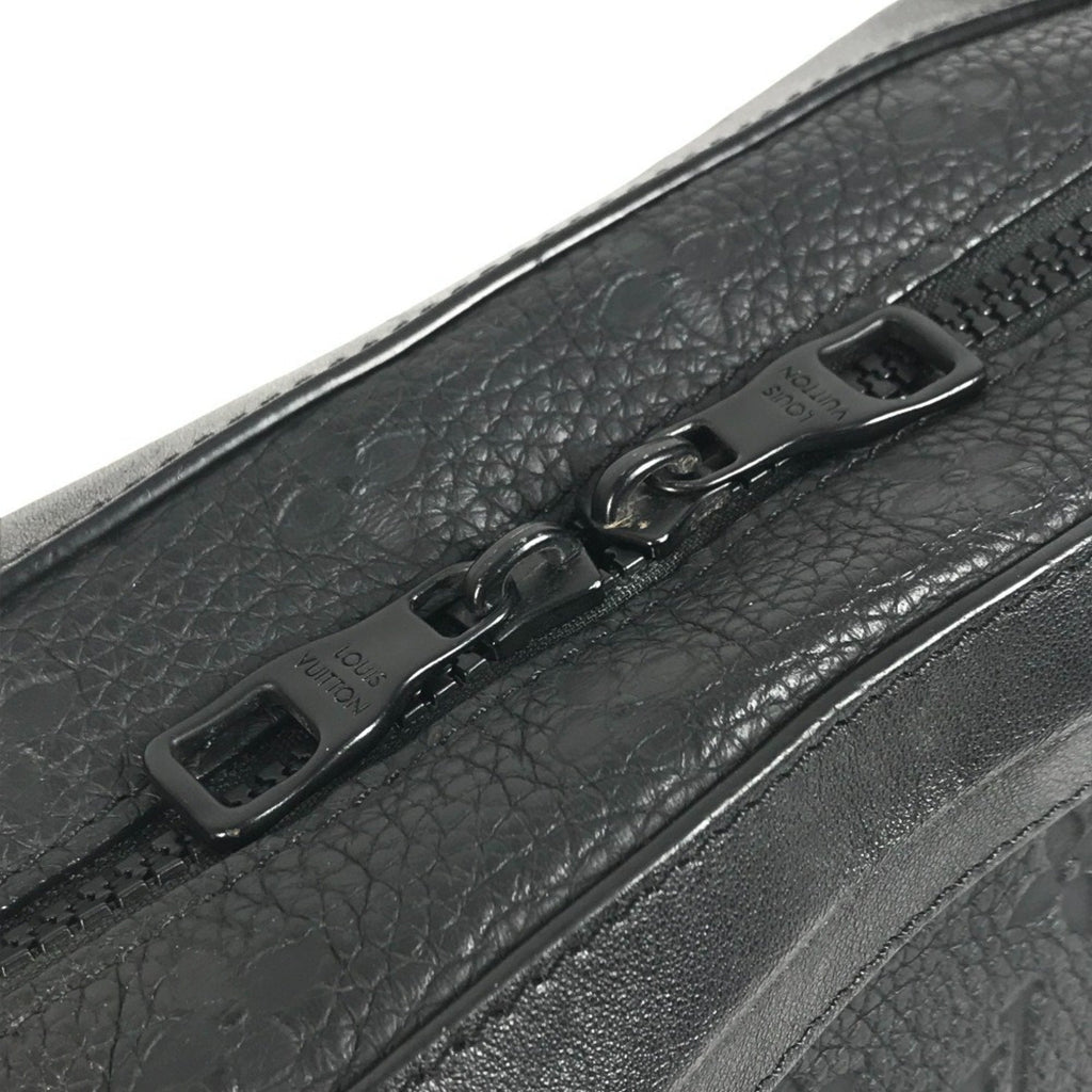 Louis Vuitton Black Noir Leather Clutch Bag Shoulder Bag