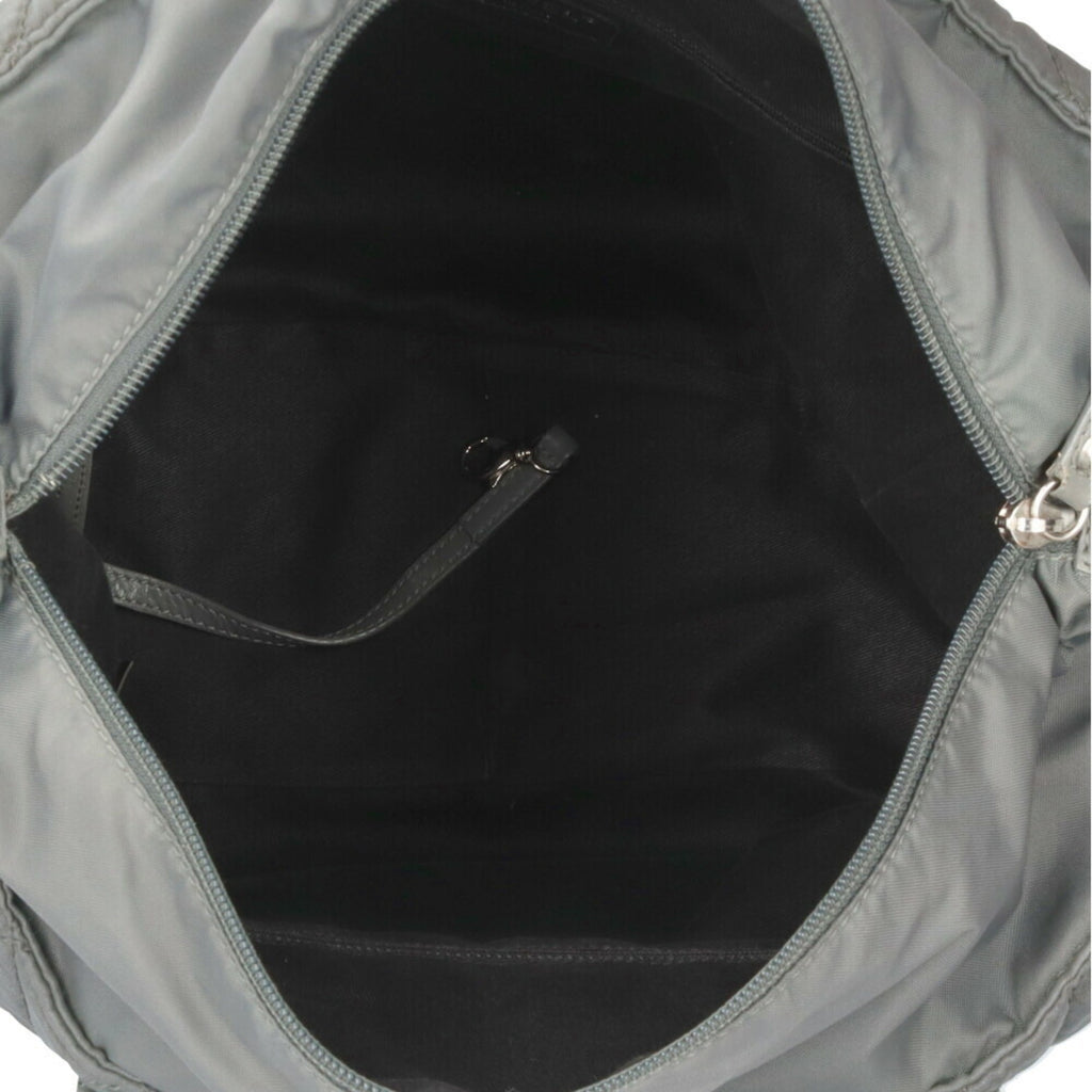 Chanel Gray Nylon Leather Tote Bag