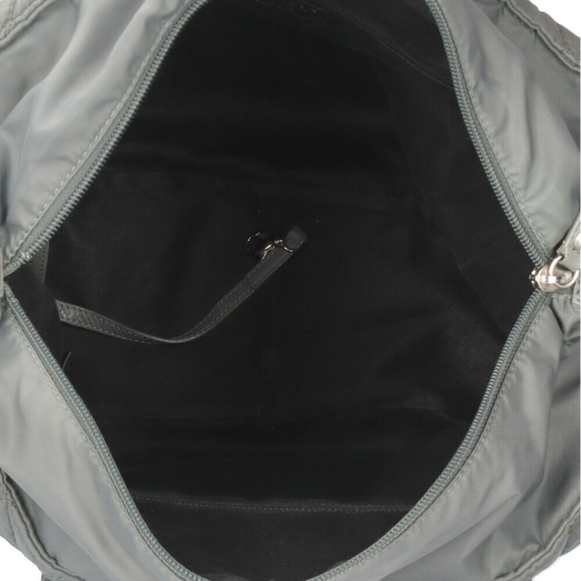 Chanel Gray Nylon Leather Tote Bag