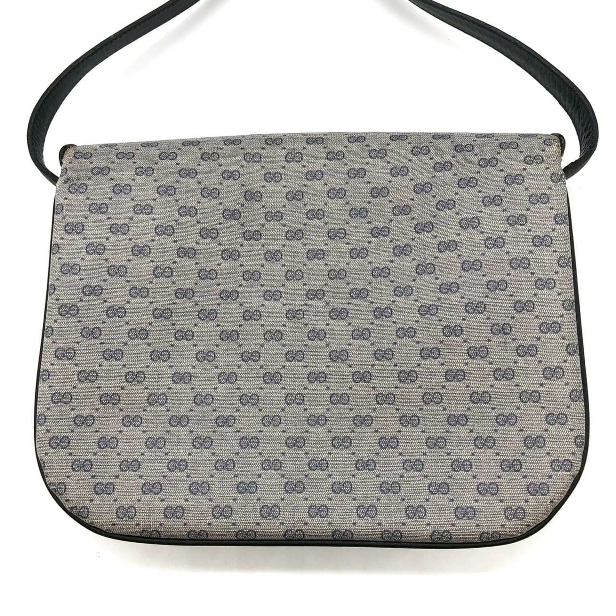 Gucci Navy Micro Gg Leather Leather Shoulder Bag (Pre-Owned)
