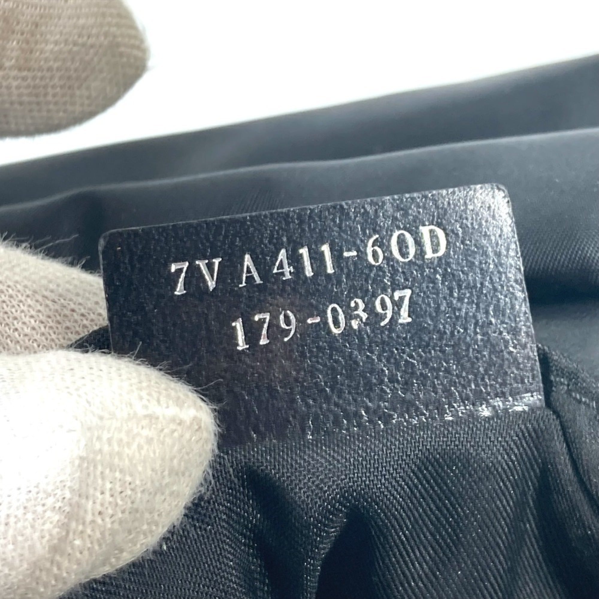 Fendi Black Nylon Leather Handbag Pochette Shoulder Bag